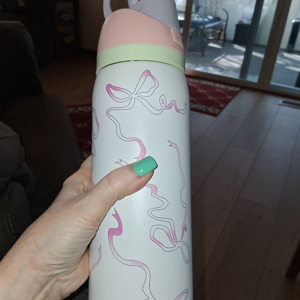 Insulated Women’s Water Bottle - Pink & White Floral
